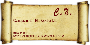 Caspari Nikolett névjegykártya